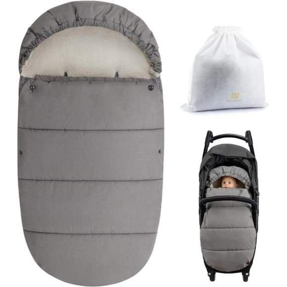 Universal Stroller Footmuff Winter Sleeping Bunting Bag (Light Grey) - Picture 1 of 7